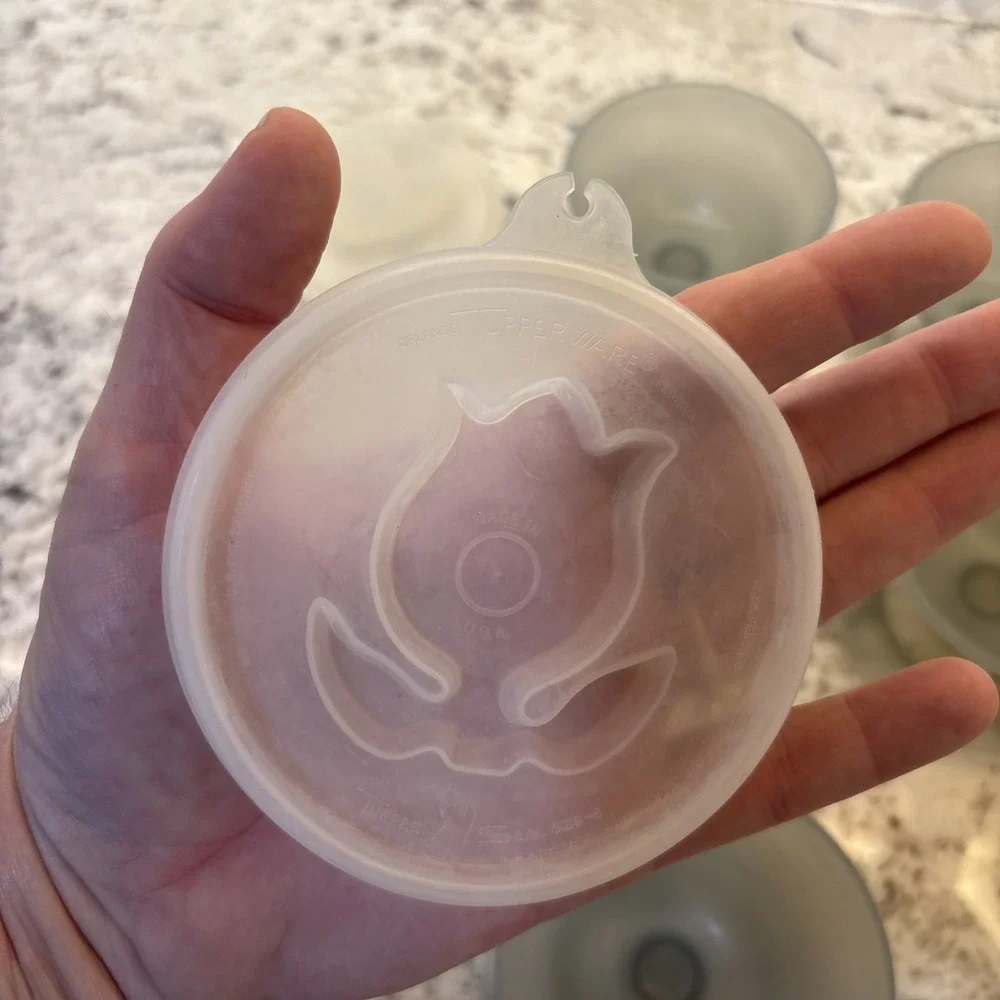 5 Vintage Tupperware Jello Mold Jel-N-Serve Gelatin‎ Bowls with Molds Lids